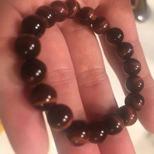 Natural stone bracelet in tiger eyes brown